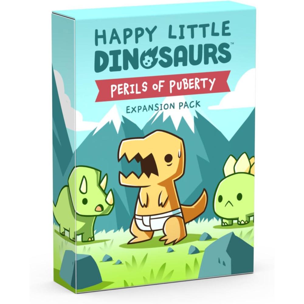 imageHappy Little Dinosaurs 56 Player Expansion Pack  Cute card game for kids teens ampamp adults  Dodge lifes disasters  56 players ages 8  Great for game nightExpansion Perils of Puberty