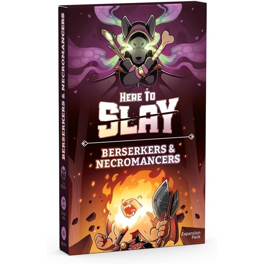 imageHere to Sleigh Holiday Expansion Pack  Designed to be added to your Here to Slay Base GameHere to Slay Berserkers  Necromancers Expansion